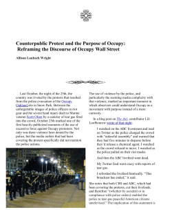 Counterpublic Protest and the Purpose of Occupy