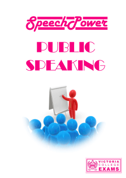 Public Speaking - Victoria College Examinations