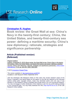 Book review: the Great Wall at sea: China`s Navy in the twenty