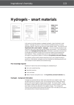 Hydrogels &ndash; smart materials