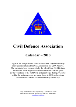 Civil Defence Association Calendar &ndash; 2013