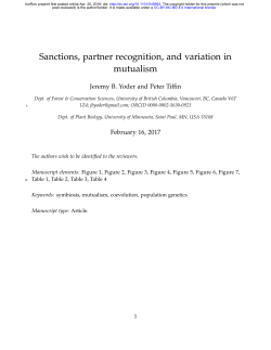 Sanctions, partner recognition, and variation in mutualistic