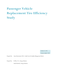 Passenger Vehicle Replacement Tire Efficiency Study