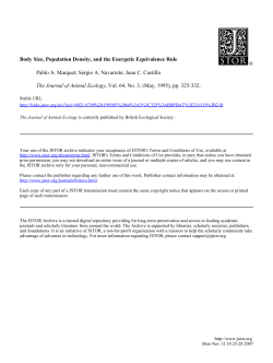 Body Size, Population Density, and the Energetic Equivalence