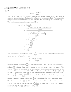Assignment One, Question Four