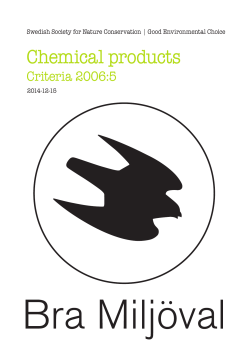 Chemical products - Naturskyddsf&ouml;reningen