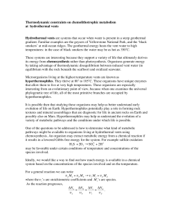 Thermodynamics and Chemistry of Hydrothermal Vents