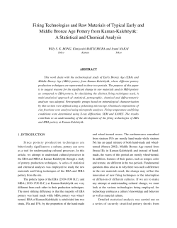 Firing Technologies and Raw Materials of Typical Early and Middle