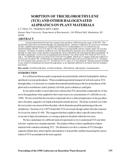 sorption of trichloroethylene (tce) and other halogenated aliphatics