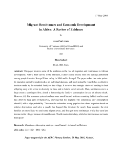 Migrant Remittances and Economic Development in Africa: A