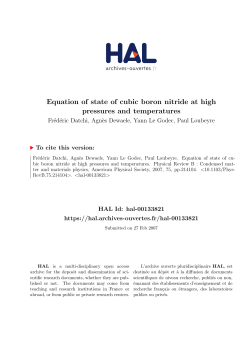 Equation of state of cubic boron nitride at high - HAL