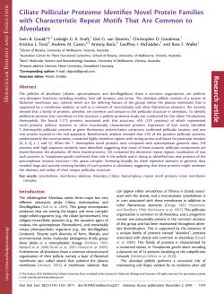 Ciliate Pellicular Proteome Identifies Novel Protein Families with