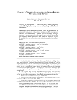 Property, Wealth, Inequality and Human Rights: A Formula for Reform