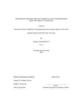 FRONTIER OF FREEDOM: BERLIN IN AMERICAN COLD WAR