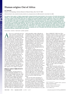 Human origins: Out of Africa