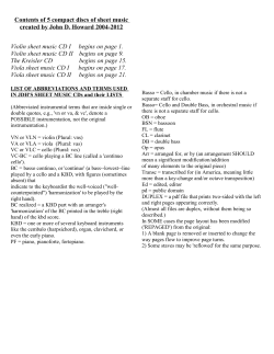 grand list&ndash;contents of 5 cds - Classical sheet music gratis