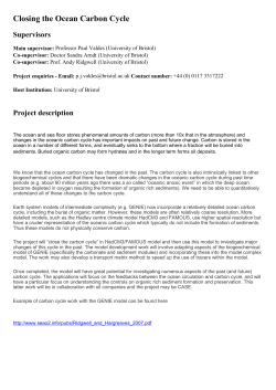 Closing the Ocean Carbon Cycle Supervisors