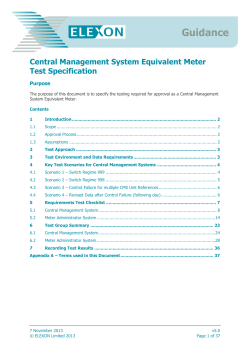 Central Management System Equivalent Meter Test