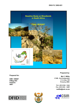 Baseline Study on Woodlands in South Africa, 2003