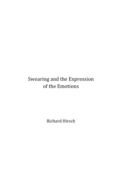 Swearing and the Expression of the Emotions
