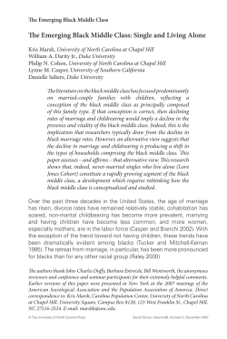 The Emerging Black Middle Class: Single and Living