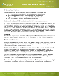 Biotic and Abiotic Factors