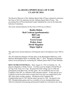 2014 Alabama Sports Hall of Fame Inductee