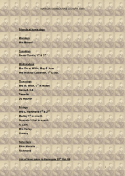 MARION SAMBOURNE`S DIARY 1889 1 Friends at home days