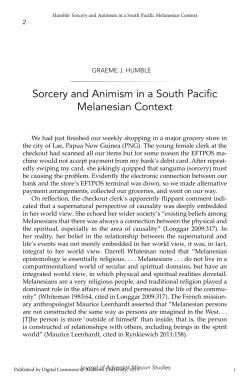 Sorcery and Animism in a South Pacific Melanesian Context