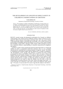 the development of concepts of simultaneity in children`s
