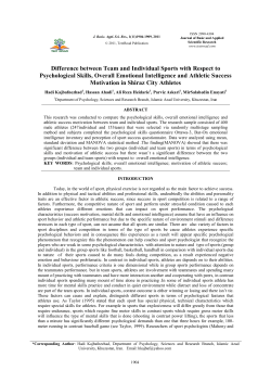 Difference between Team and Individual Sports with Respect to