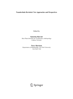 Neanderthals Revisited: New Approaches and Perspectives Edited