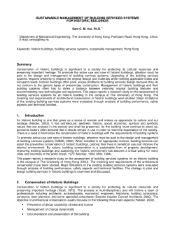 SUSTAINABLE MANAGEMENT OF BUILDING SERVICES