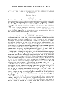 A WORLDWIDE STORM OF MICROSEISMS WITH PERIODS OF