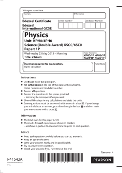 Question paper - Paper 1P - June 2012 - Edexcel