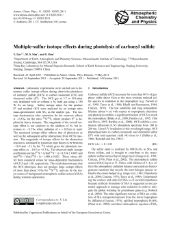 Multiple-sulfur isotope effects during photolysis of carbonyl sulfide