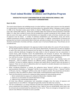 Radioactive Fallout News Flash - Food Animal Residue Avoidance