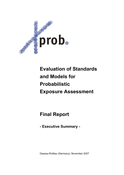 Evaluation of Standards and Models for Probabilistic Exposure