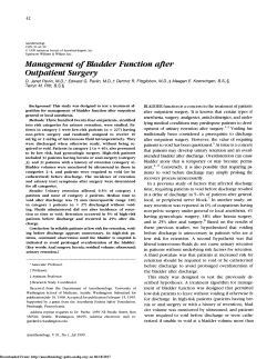 Management of Bladder Function after Outpatient