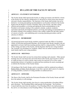 Faculty Senate Bylaws