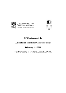 31st Conference of the Australasian Society for Classical