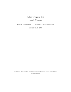 Matpower 6.0 User`s Manual - Power Systems Engineering