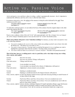 Active vs. Passive Voice