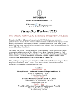 Plessy Day Weekend 2015 - Homer A. Plessy Community School