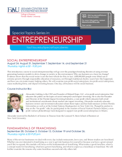 entrepreneurship - Florida Atlantic University