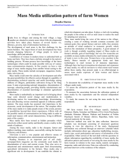 Mass Media utilization pattern of farm Women