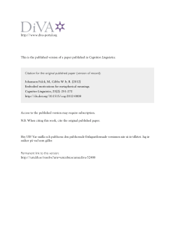 Embodied motivations for metaphorical meanings