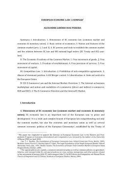 EUROPEAN ECONOMIC LAW SEMINAR