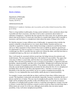 Does Conceivability Entail Possibility?