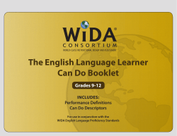 The English Language Learner Can Do Booklet